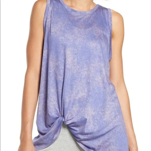 Zella Sleeveless Tuck Tie Front Tank Top - Picture 1 of 7